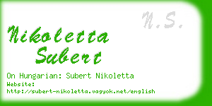 nikoletta subert business card